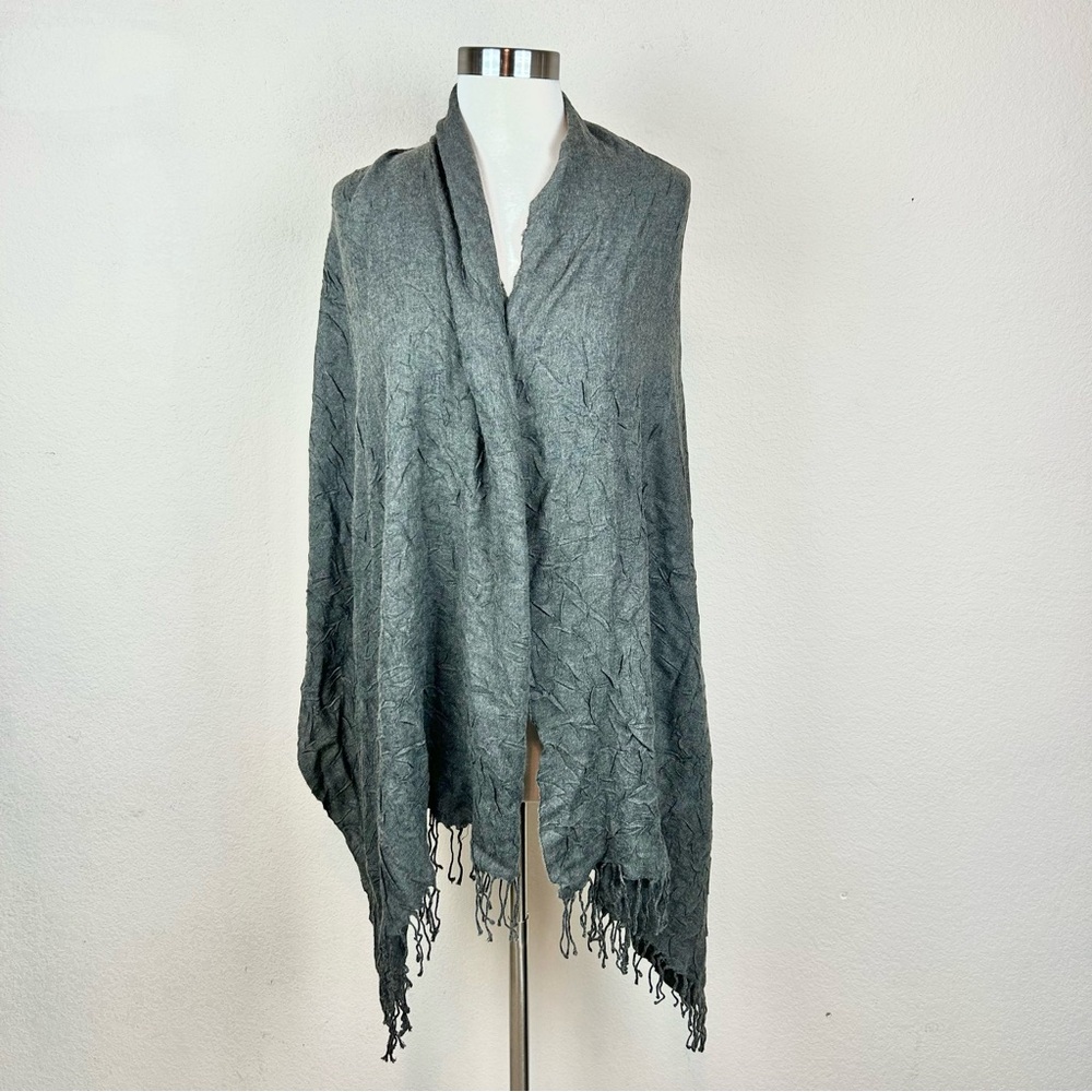 Grey Lightweight Fringe Scarf/Wrap